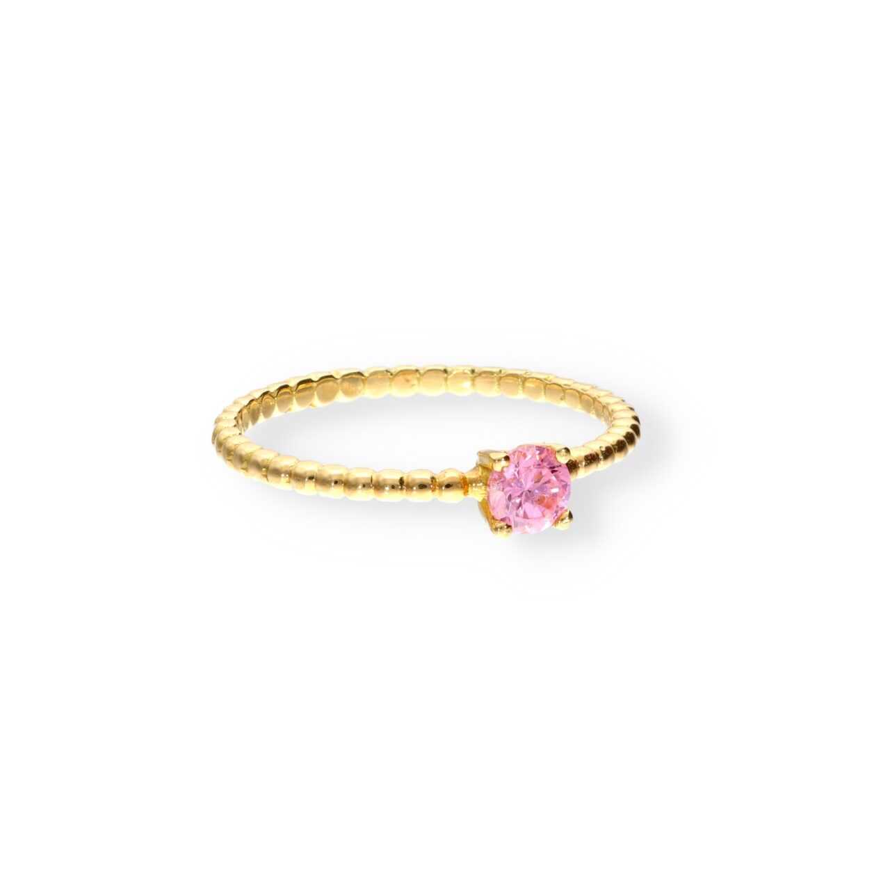 ANILLO ORO 18K CIRCONITA CENTRAL ROSA FRANCIA - Imagen 3