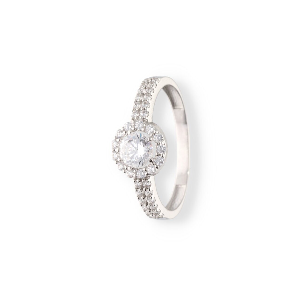 ANILLO ORO 18K SOLITARIO ROSETA CIRCONITAS - Imagen 2