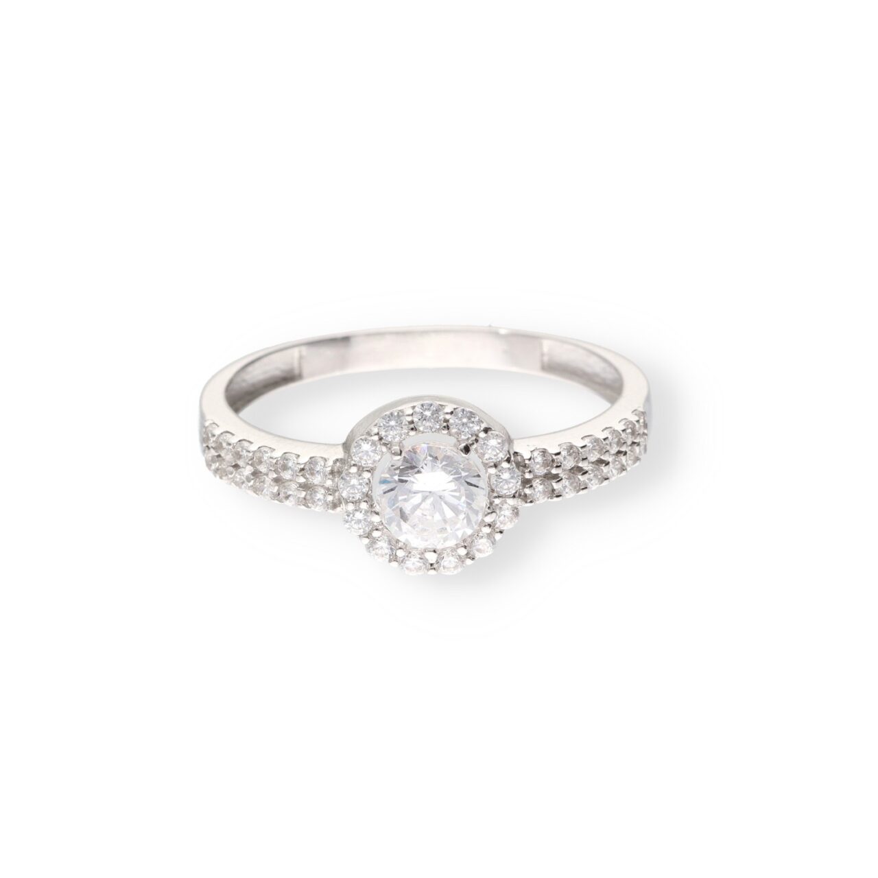 ANILLO ORO 18K SOLITARIO ROSETA CIRCONITAS