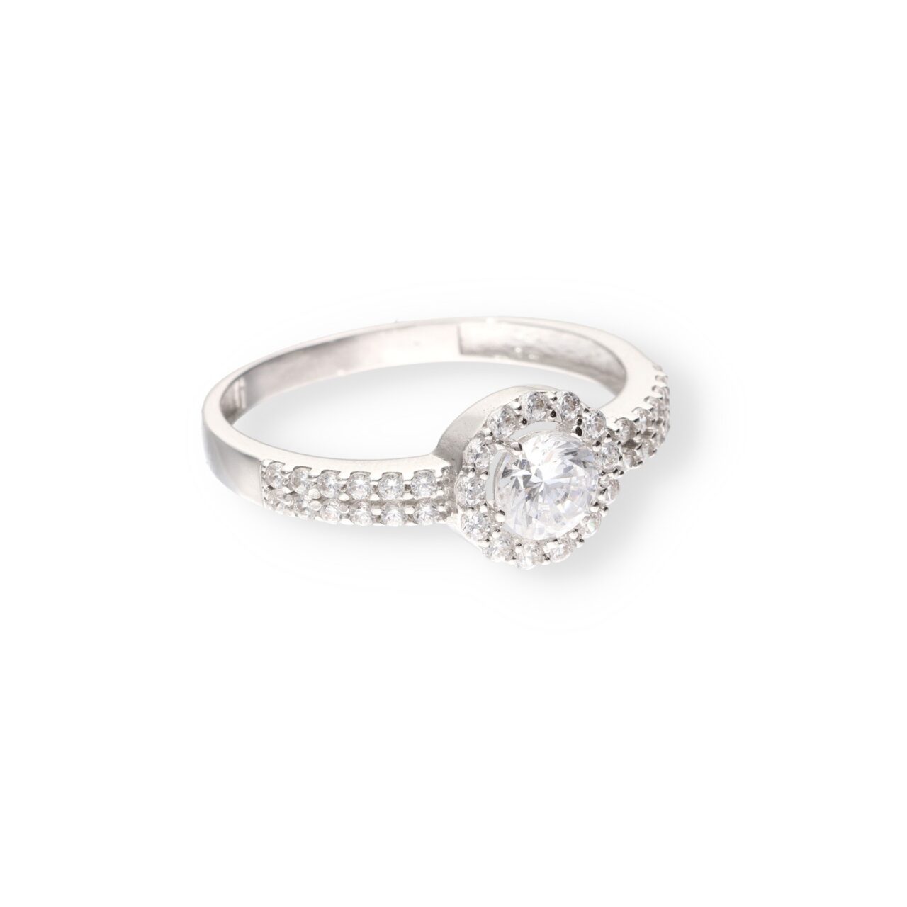 ANILLO ORO 18K SOLITARIO ROSETA CIRCONITAS - Imagen 3