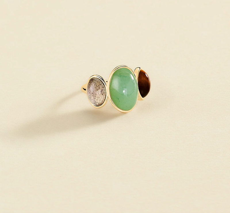 Anillo fino RHEA - Multicolor / Chapado Oro Agatha Paris