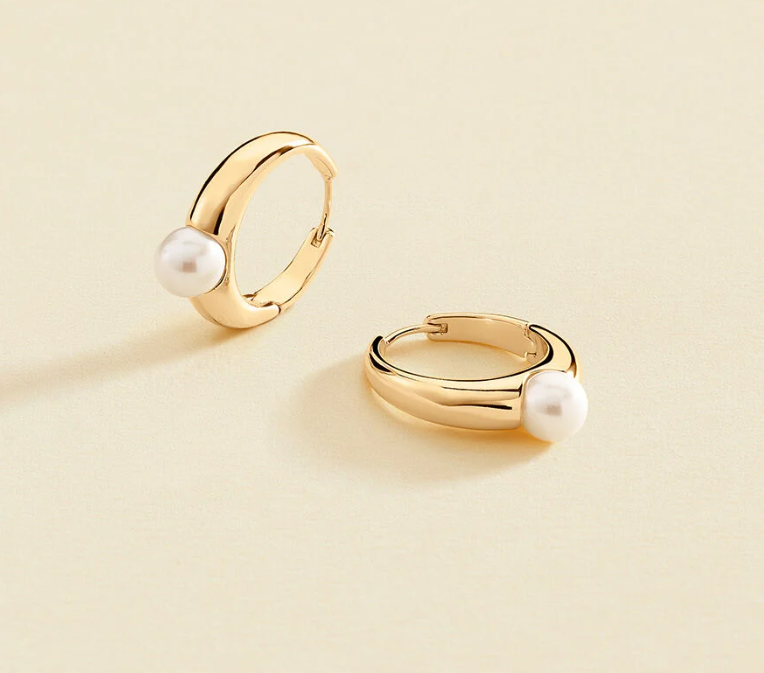 Criollas EAR1MARGAUX - Perla / Chapado Oro Agatha Paris