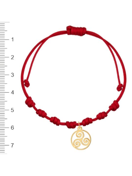 PULSERA 7 NUDOS TRISKEL 12MM NYLON ORO18K