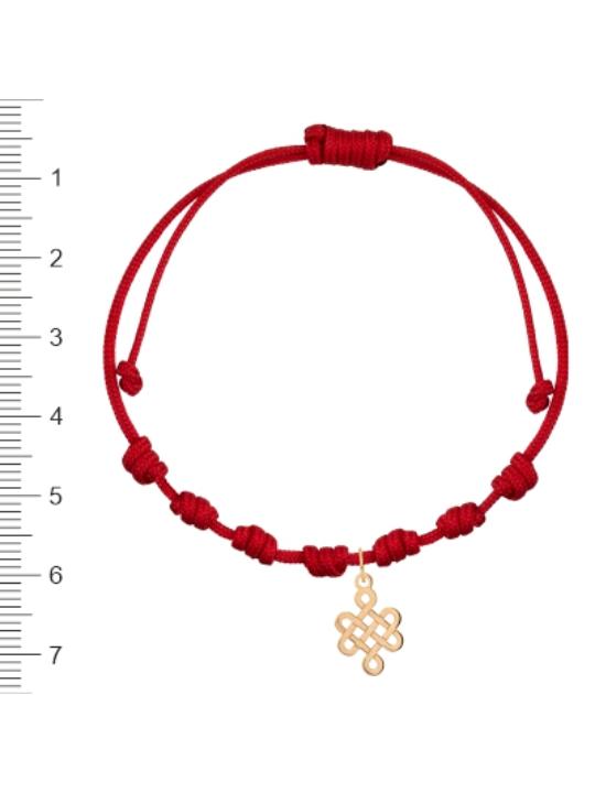PULSERA NUDO AMOR SIN FIN 12MM NYLON ORO 18K