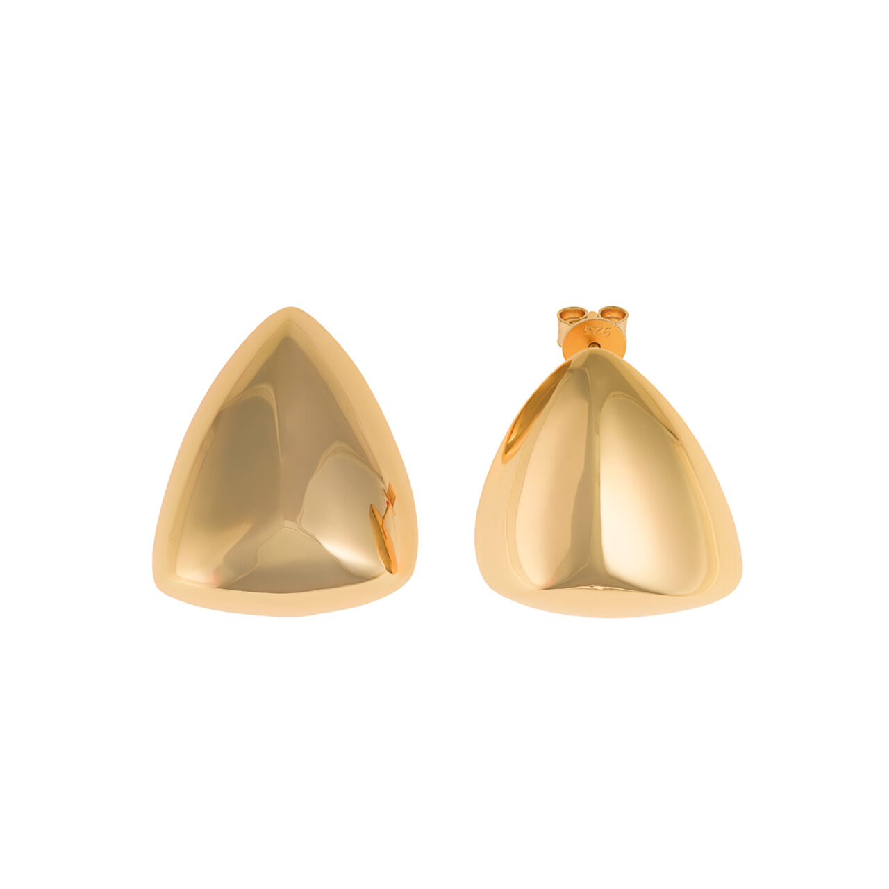 PENDIENTES PLATA CHAPADO DORADO TRIANGULO LISO SALVATORE