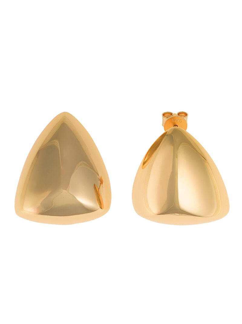 PENDIENTES PLATA CHAPADO DORADO TRIANGULO LISO SALVATORE