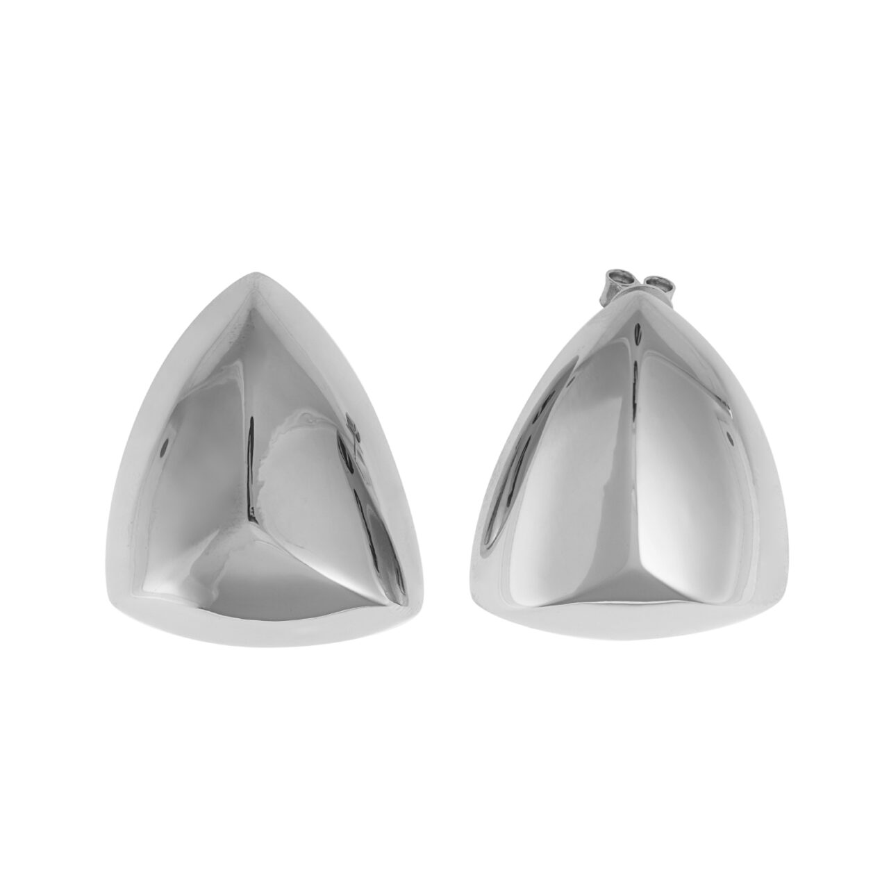 PENDIENTES PLATA RODIO TRIANGULO  LISO SALVATORE