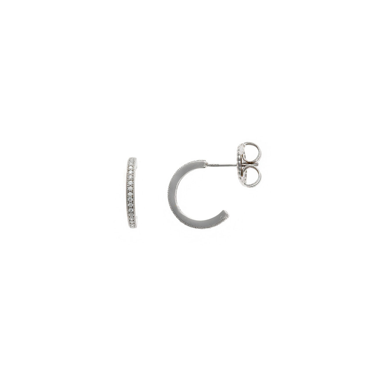 PENDIENTES  PLATA RODIO MEDIO ARO CIRCONITAS SALVATORE