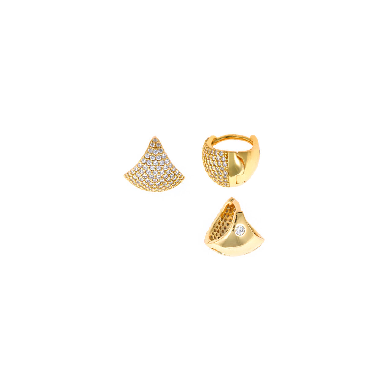 PENDIENTES PLATA CHAPADO DORADO ARO TRIANGULO SALVATORE