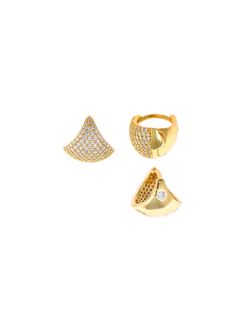 PENDIENTES PLATA CHAPADO DORADO ARO TRIANGULO SALVATORE