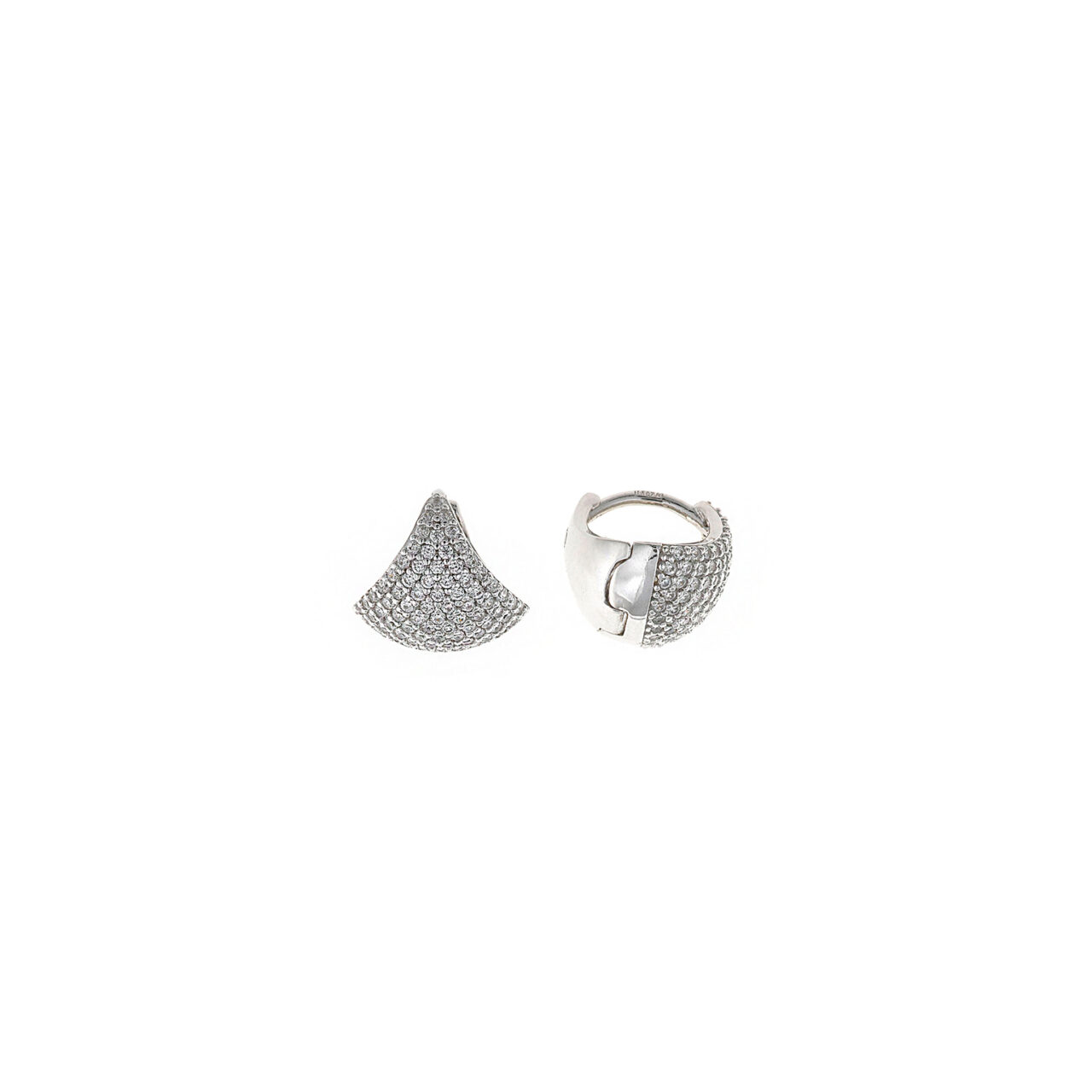 PENDIENTES  PLATA RODIO ARO TRIANGULO CIRCONITAS SALVATORE