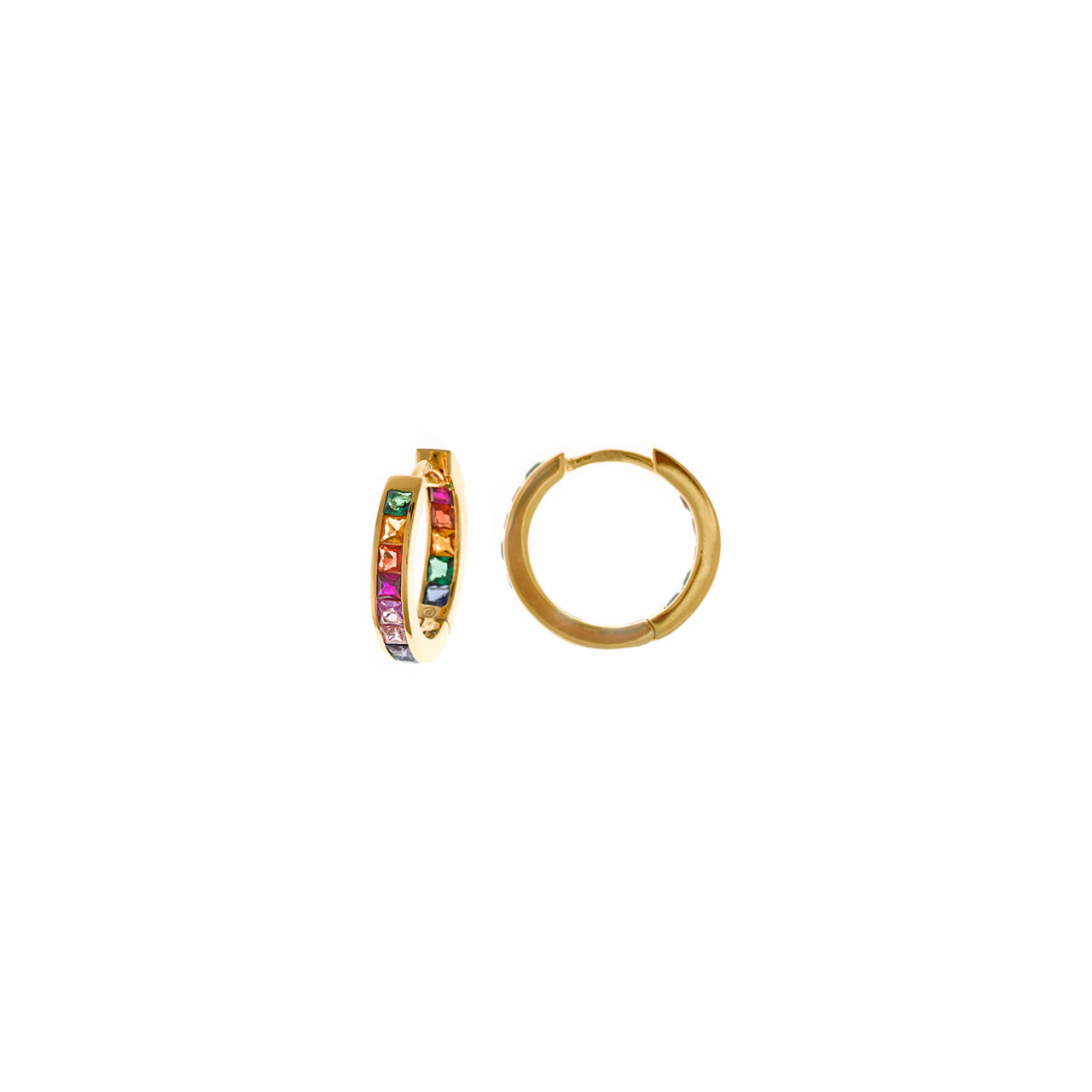 PENDIENTES PLATA CHAPADO DORADO ARO CIRCONITAS COLORES SALVATORE
