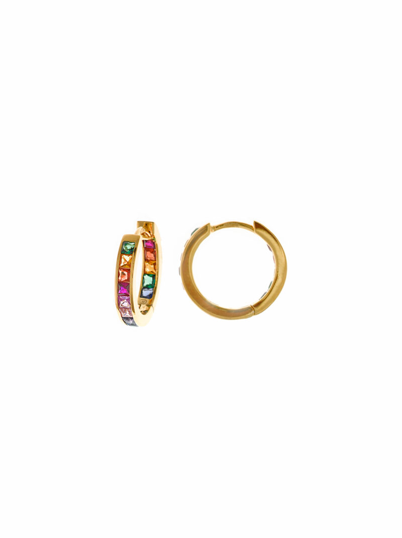 PENDIENTES PLATA CHAPADO DORADO ARO CIRCONITAS COLORES SALVATORE