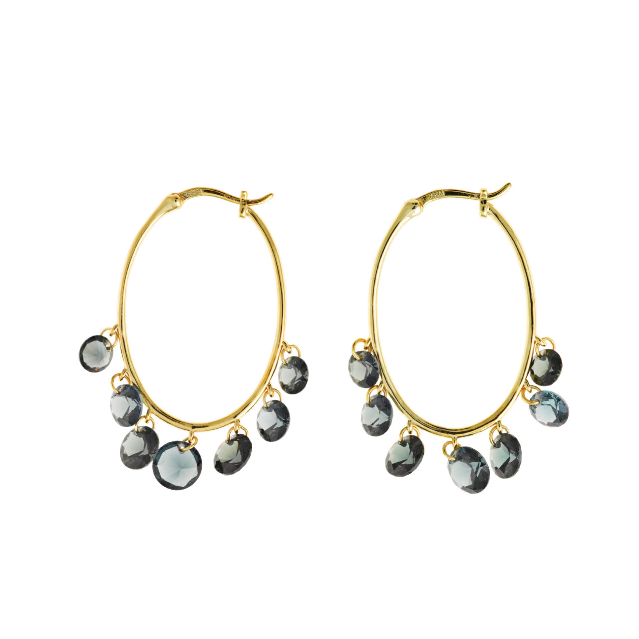 PENDIENTES PLATA CHAPADO DORADO ARO OVALADO SALVATORE
