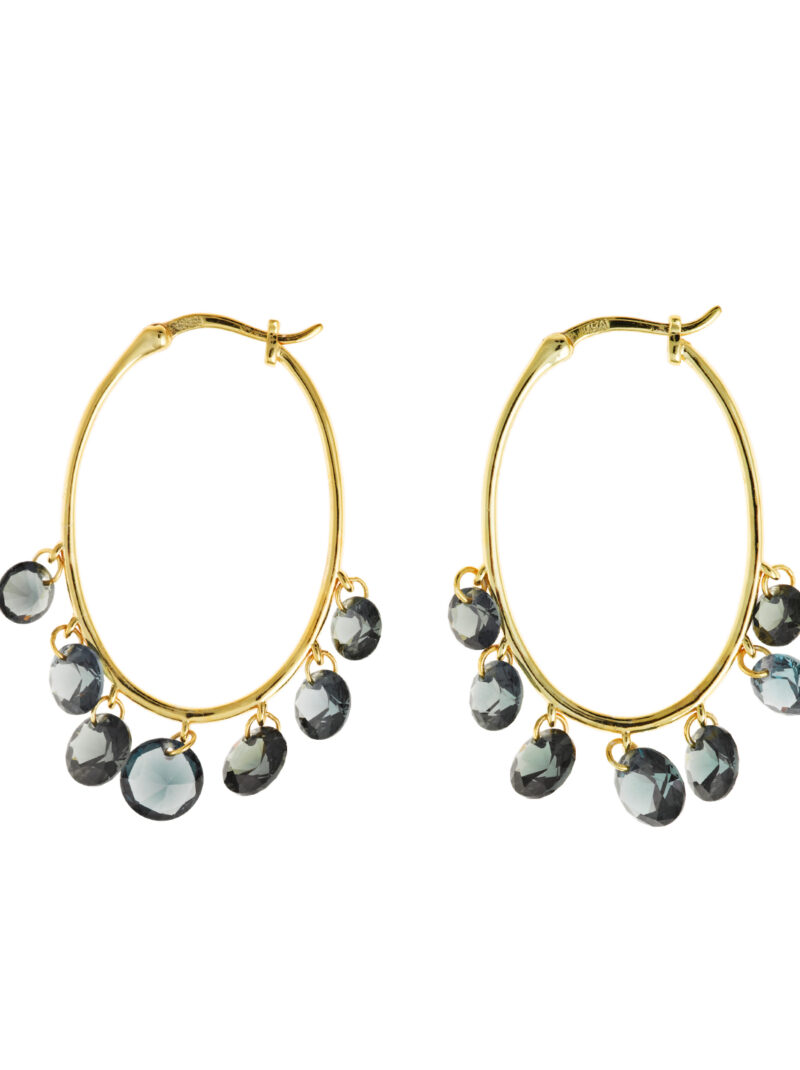 PENDIENTES PLATA CHAPADO DORADO ARO OVALADO SALVATORE