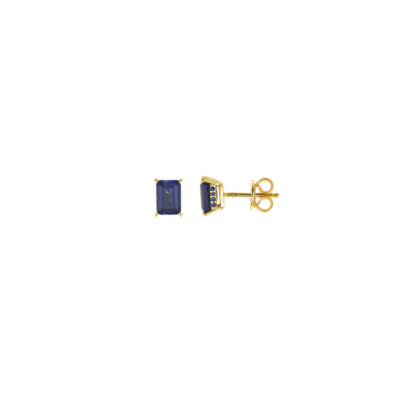 PENDIENTES PLATA CHAPADO DORADO CIRCONITA ZAFIRO SALVATORE