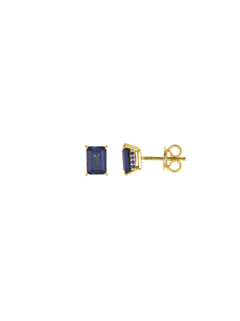 PENDIENTES PLATA CHAPADO DORADO CIRCONITA ZAFIRO SALVATORE