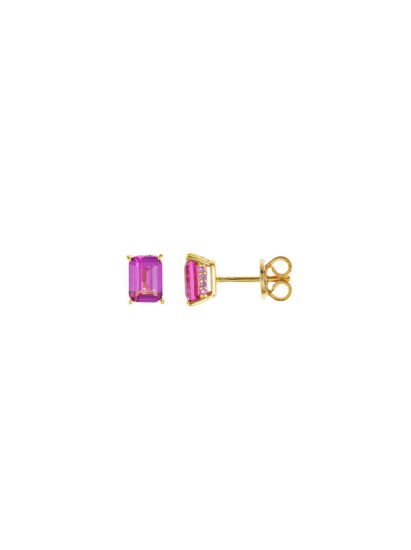 PENDIENTES PLATA CHAPADO DORADO CIRCONITA RUBI SALVATORE
