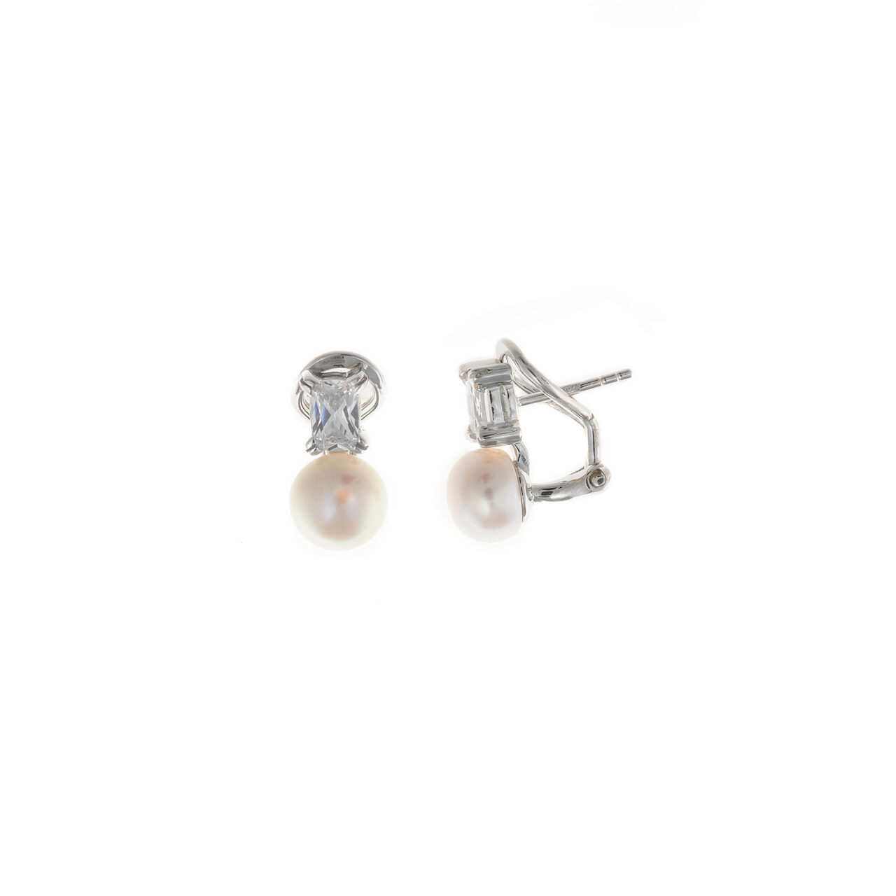 PENDIENTES  PLATA RODIO PERLA DE AGUA DULCE SALVATORE