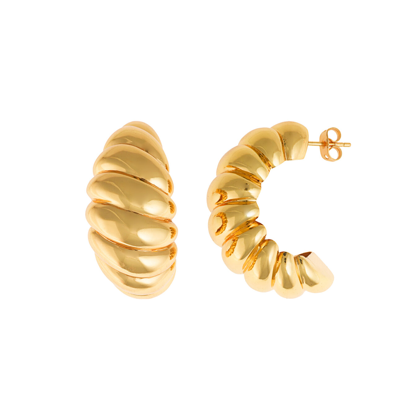 PENDIENTES METAL CHAPADO DORADO ARO ABIERTO SALVATORE