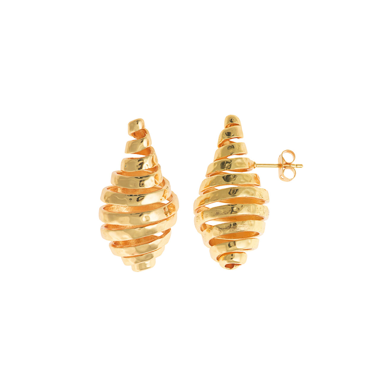 PENDIENTES METAL CHAPADO DORADO GOTA LINEAS SALVATORE