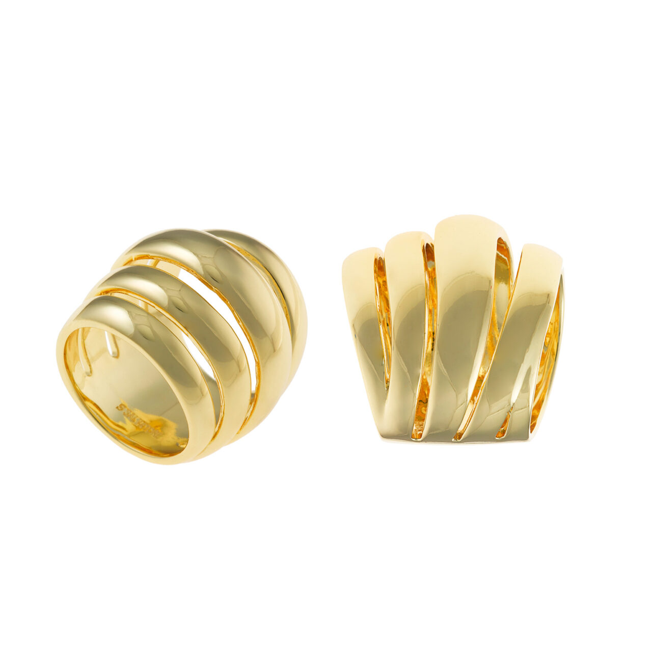 SORTIJA METAL CHAPADO DORADO LINEAS SALVATORE