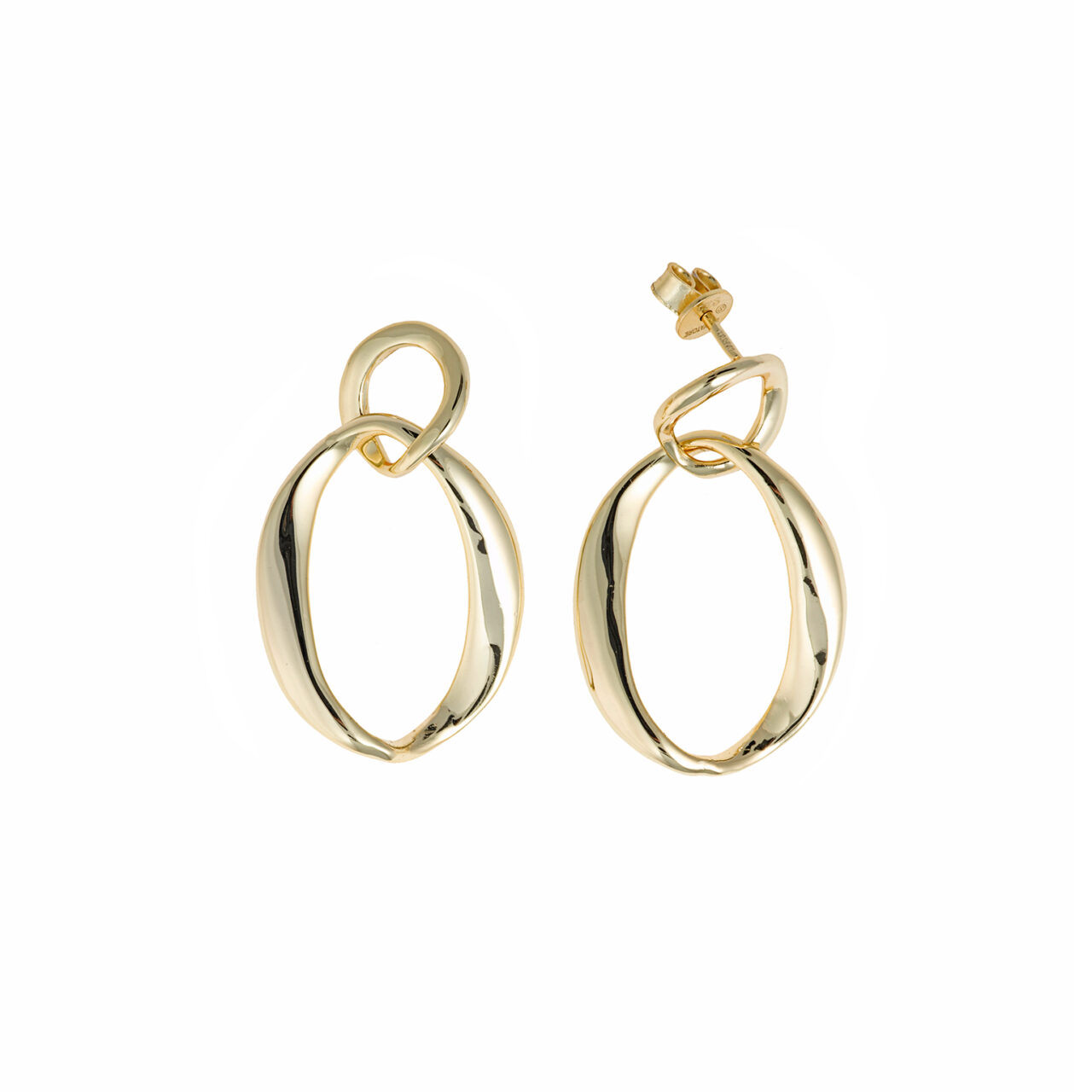 PENDIENTES PLATA CHAPADO DORADO DOS ESLABONES SALVATORE