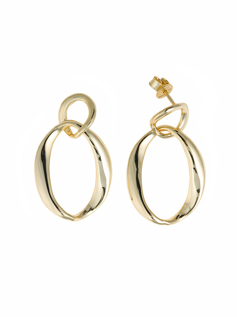 PENDIENTES PLATA CHAPADO DORADO DOS ESLABONES SALVATORE