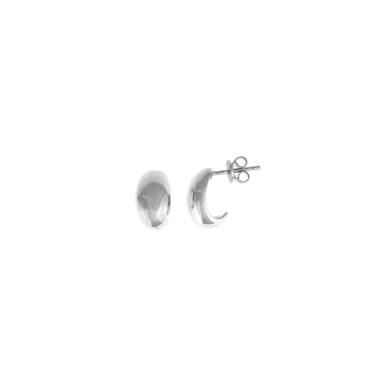 PENDIENTES PLATA RODIO MEDIO ARO OVALADO LISO SALVATORE