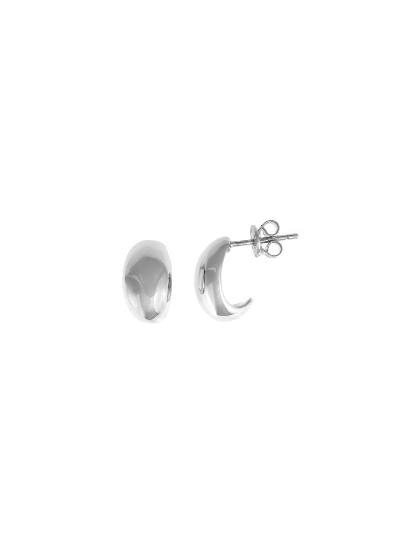 PENDIENTES PLATA RODIO MEDIO ARO OVALADO LISO SALVATORE