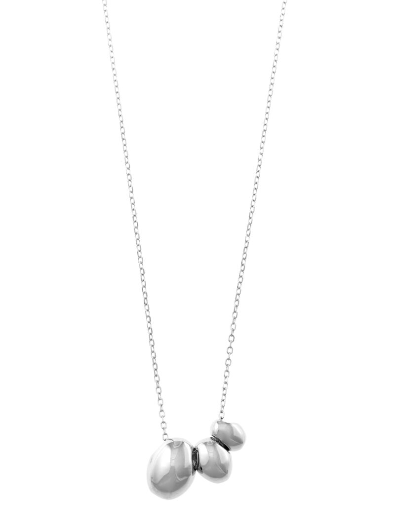 COLLAR PLATA RODIO TRES OVALOS LISOS SALVATORE