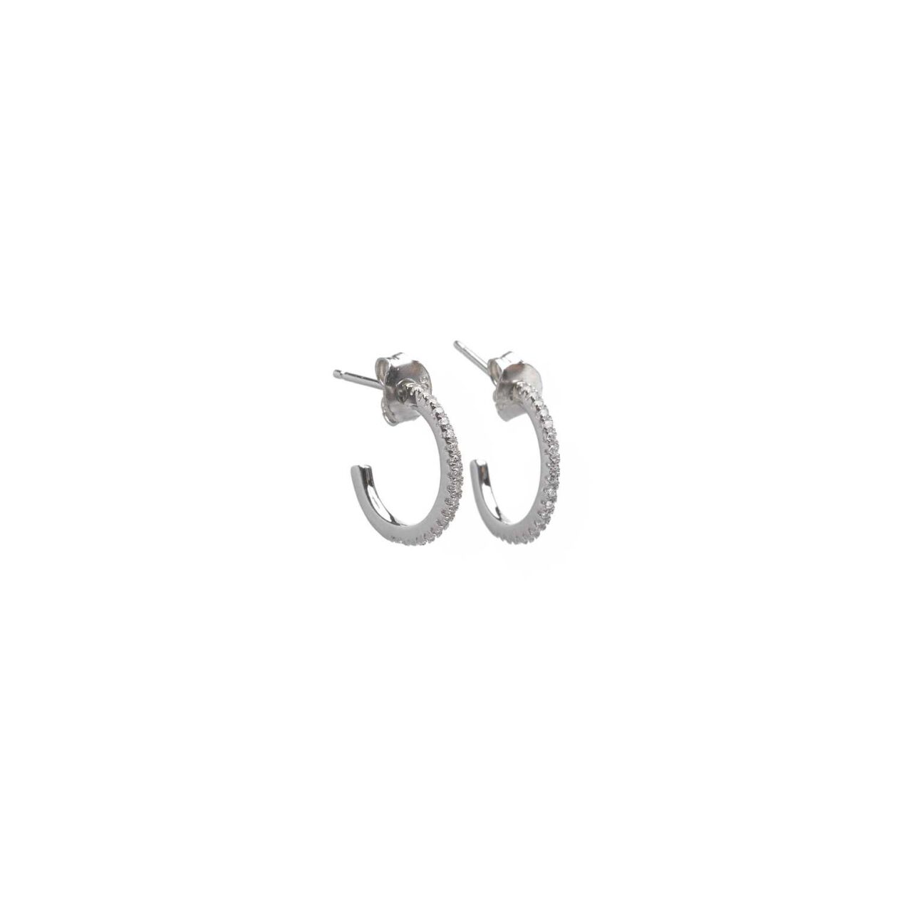 PENDIENTES  PLATA RODIO AROS CIRCONITAS SALVATORE