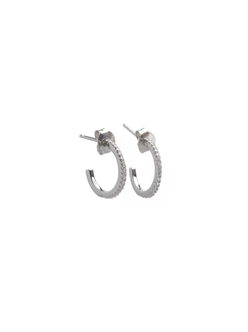PENDIENTES  PLATA RODIO AROS CIRCONITAS SALVATORE