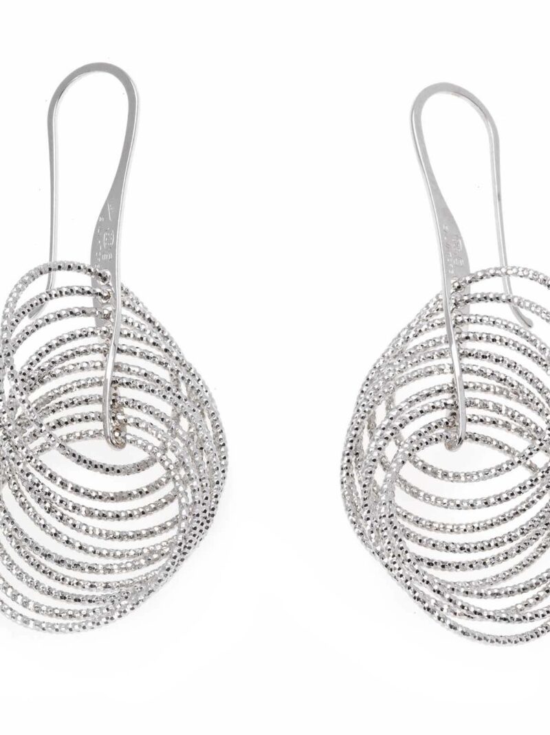 PENDIENTES PLATA RODIO CIRCULOS GRABADOS GANCHO SALVATORE