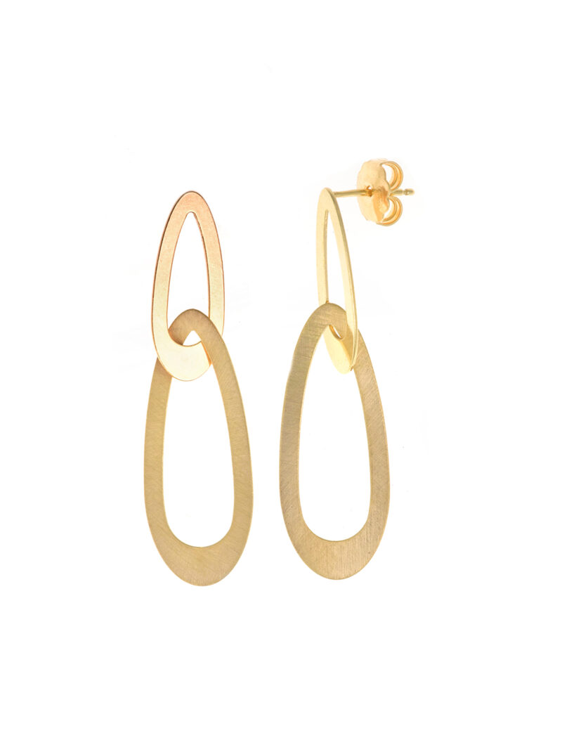 PENDIENTES PLATA CHAPADO DORADOS  ESLABONES SALVATORE