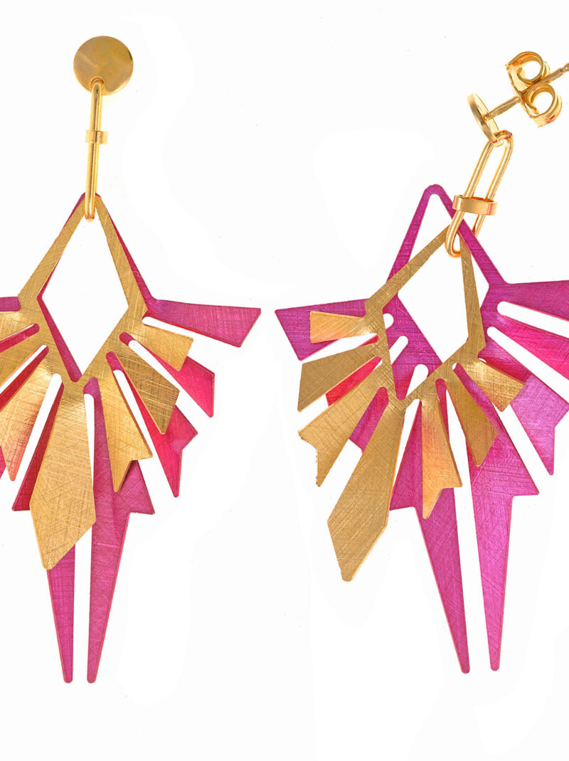 PENDIENTES PLATA CHAPADO DORADO ROMBOS SALVATORE