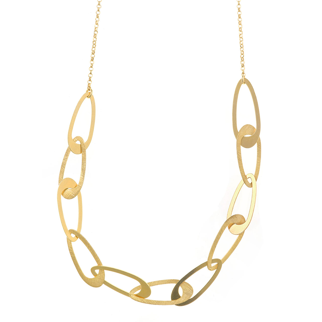 COLLAR PLATA CHAPADO DORADO ESLABONES PERA SALVATORE