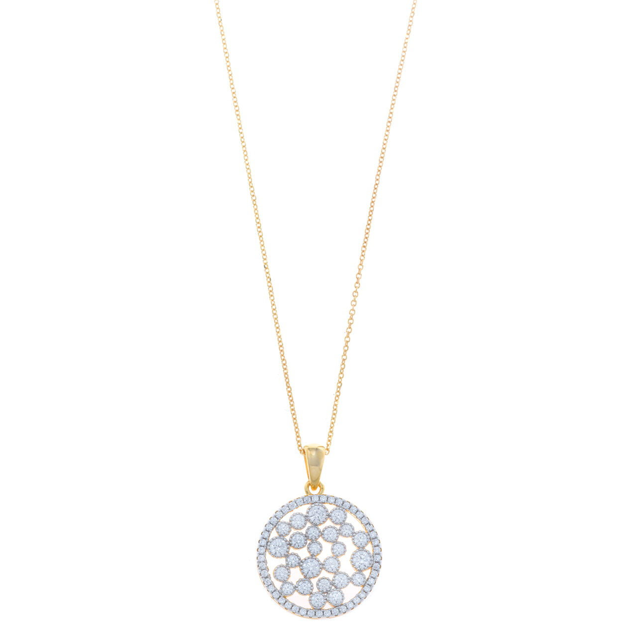 COLLAR PLATA CHAPADO DORADO REDONDO CIRCONITAS SALVATORE