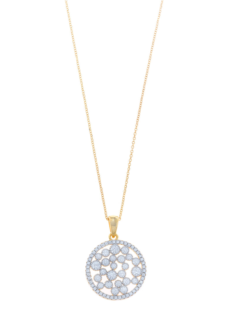 COLLAR PLATA CHAPADO DORADO REDONDO CIRCONITAS SALVATORE