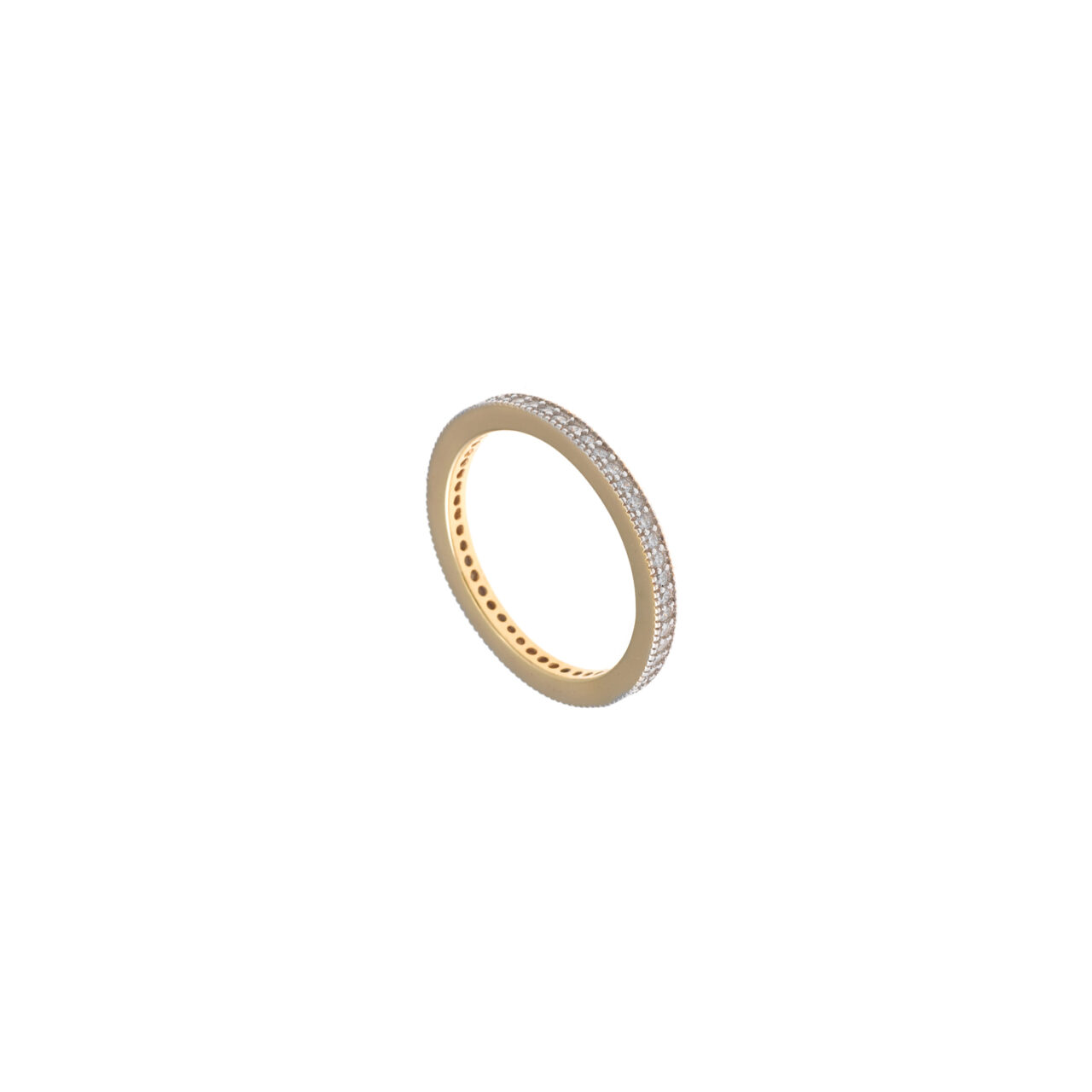 SORTIJA PLATA CHAPADO DORADO CIRCONITAS BLANCAS SALVATORE