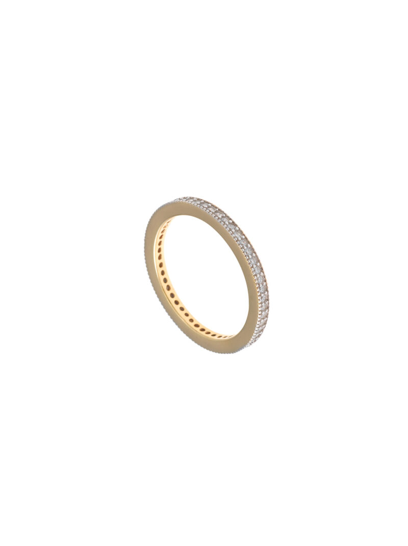 SORTIJA PLATA CHAPADO DORADO CIRCONITAS BLANCAS SALVATORE