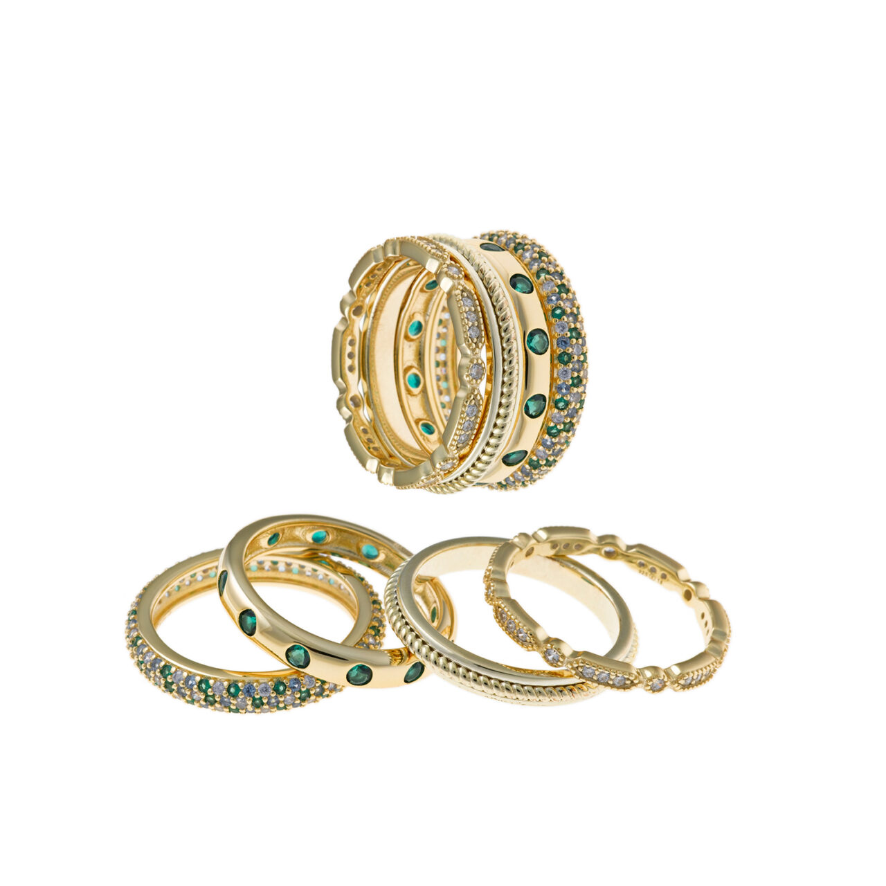 SORTIJAS  PLATA CHAPADO DORADO  CIRCONITAS SALVATORE