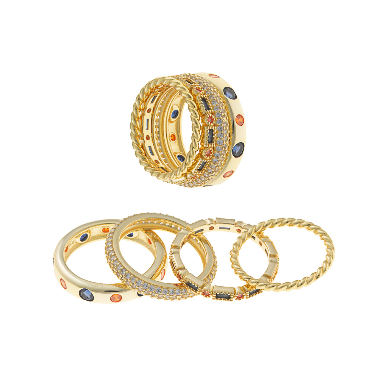 SORTIJAS  PLATA CHAPADO DORADO  CIRCONITAS  SALVATORE