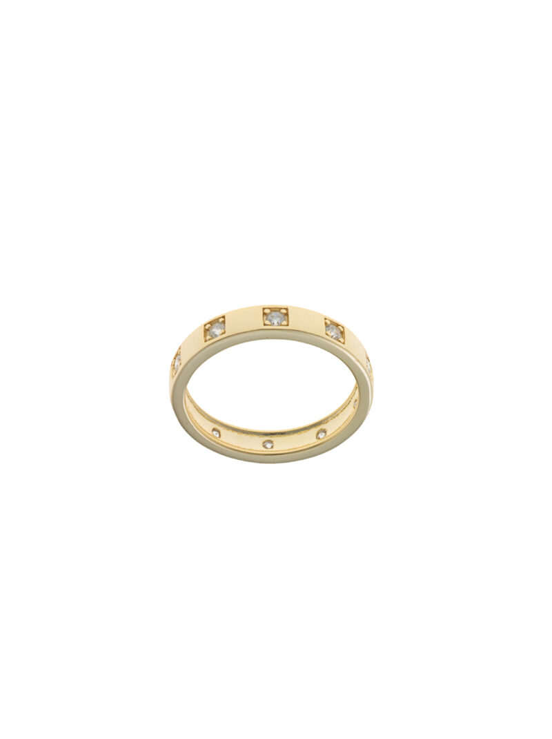SORTIJA PLATA CHAPADO DORADO CIRCONITAS BLANCAS SALVATORE