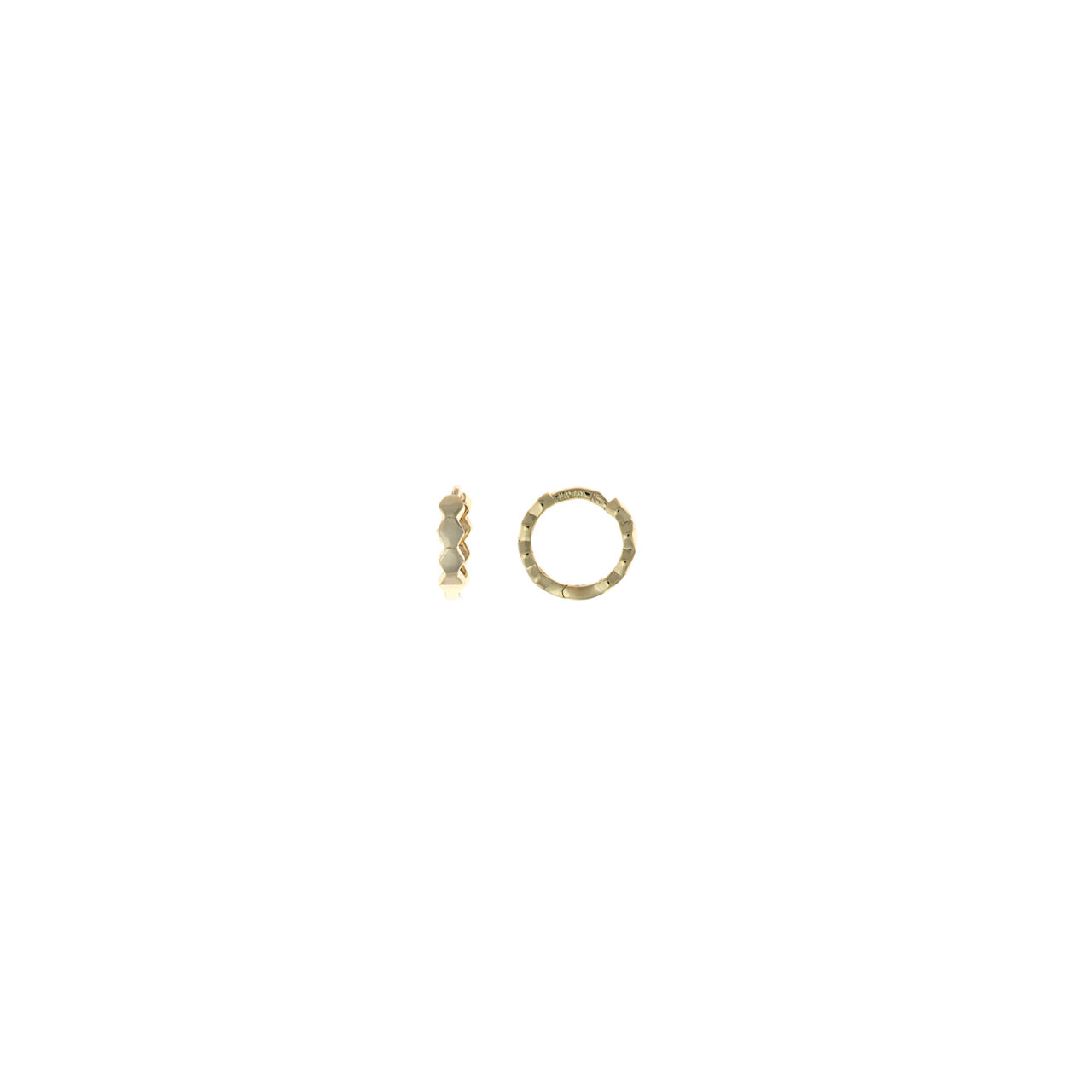 PENDIENTES PLATA CHAPADO DORADO AROS HEXAGONOS LISO SALVATORE
