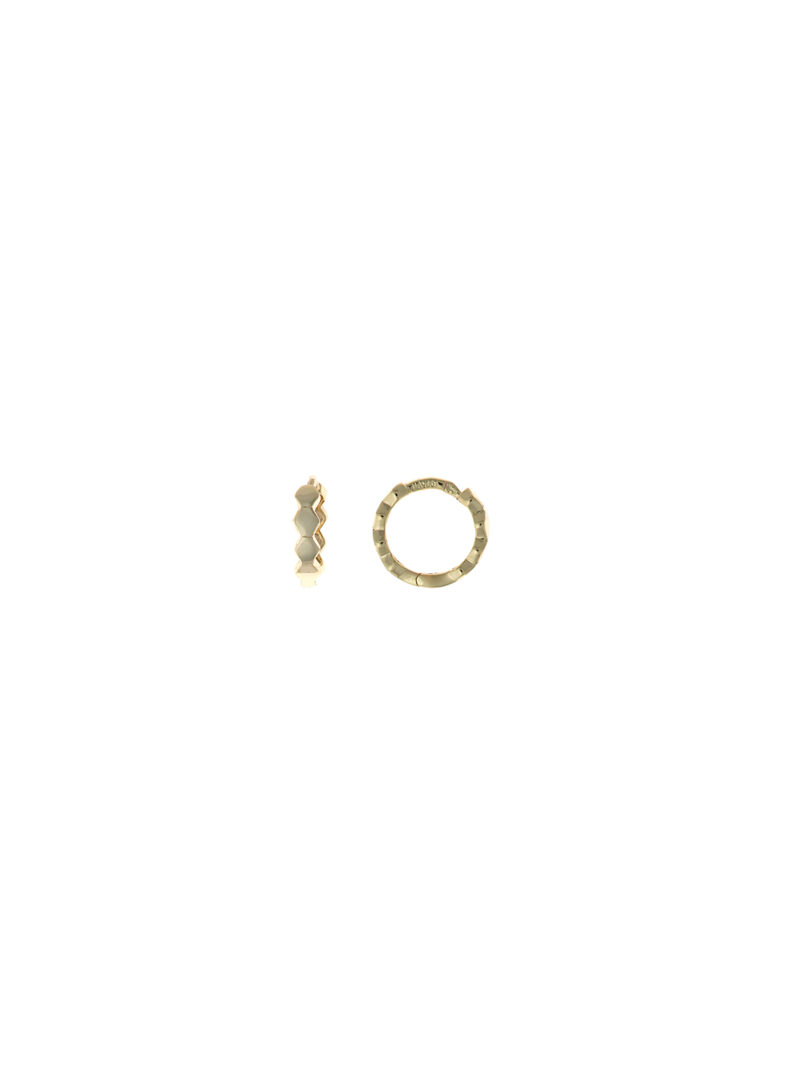 PENDIENTES PLATA CHAPADO DORADO AROS HEXAGONOS LISO SALVATORE