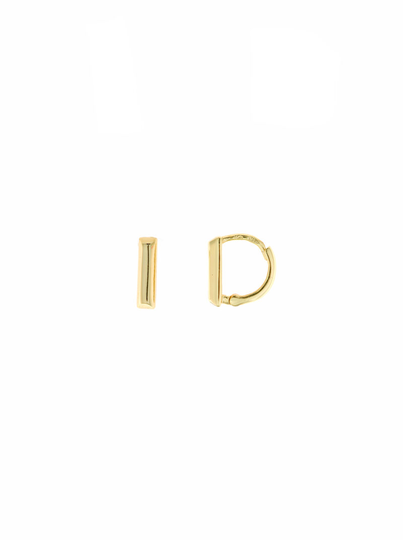 PENDIENTES PLATA CHAPADO DORADO ARO BARRA LISO SALVATORE