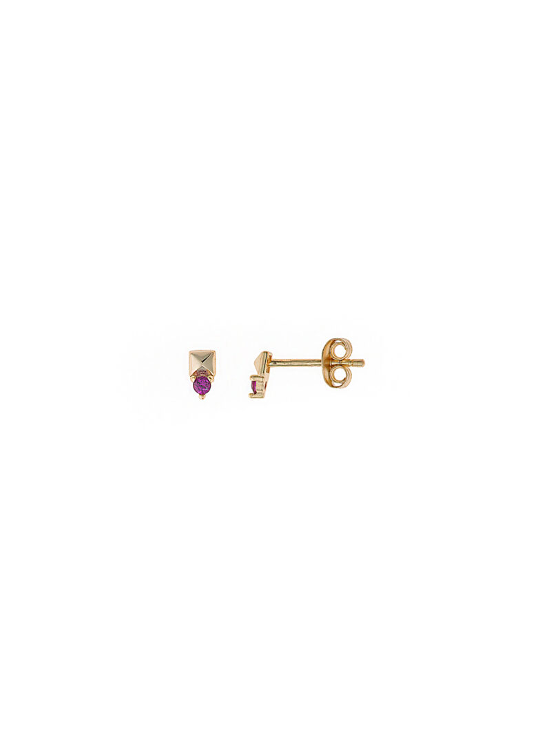 PENDIENTES PLATA CHAPADO DORADO TACHUELA PIRAMIDE 3 COLORES SALVATORE