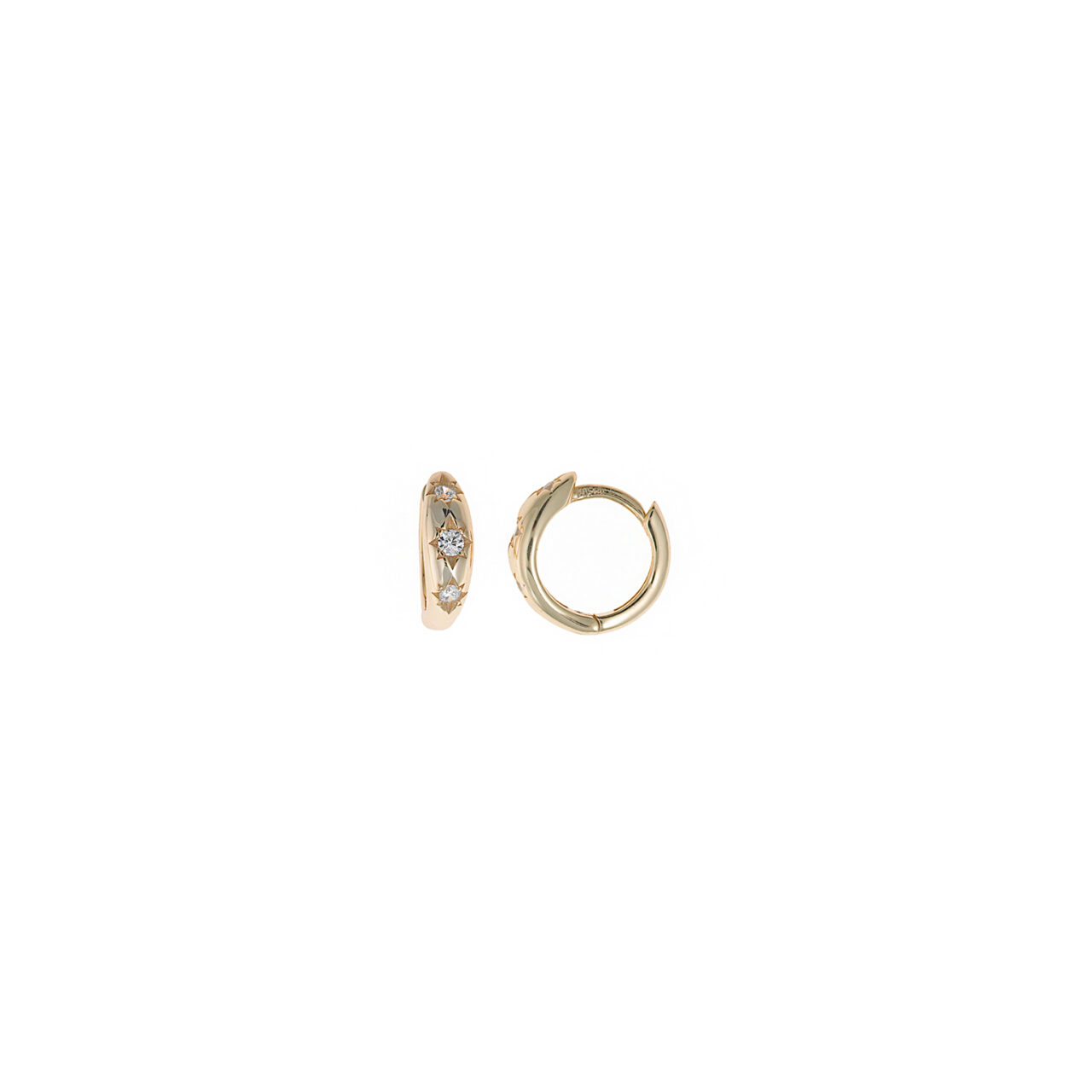 PENDIENTES PLATA CHAPADO DORADO ARO CON CIRCONITAS SALVATORE