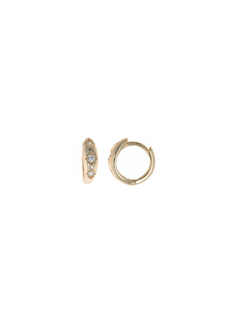 PENDIENTES PLATA CHAPADO DORADO ARO CON CIRCONITAS SALVATORE